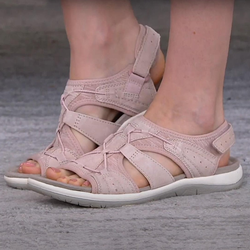 Sandaler för dam med öppen tå och bungee-snörning-Footwear for women-Fjallbarn