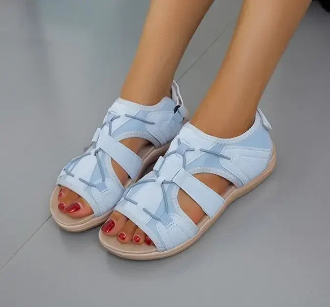 Sandaler för dam med öppen tå och bungee-snörning-Footwear for women-Fjallbarn