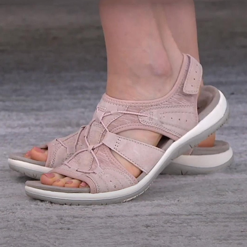 Sandaler för dam med öppen tå och bungee-snörning-Footwear for women-Fjallbarn
