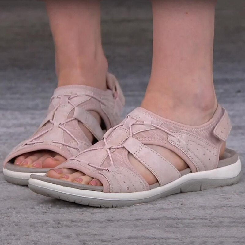 Sandaler för dam med öppen tå och bungee-snörning-Footwear for women-Fjallbarn