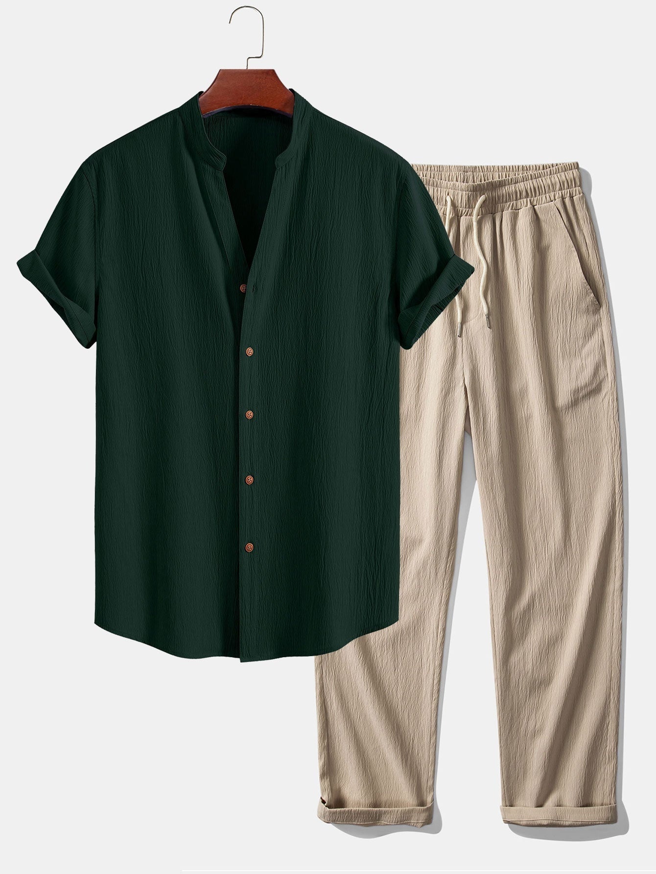 Set med kortärmad skjorta och byxor för män-Sets for Men-Fjallbarn