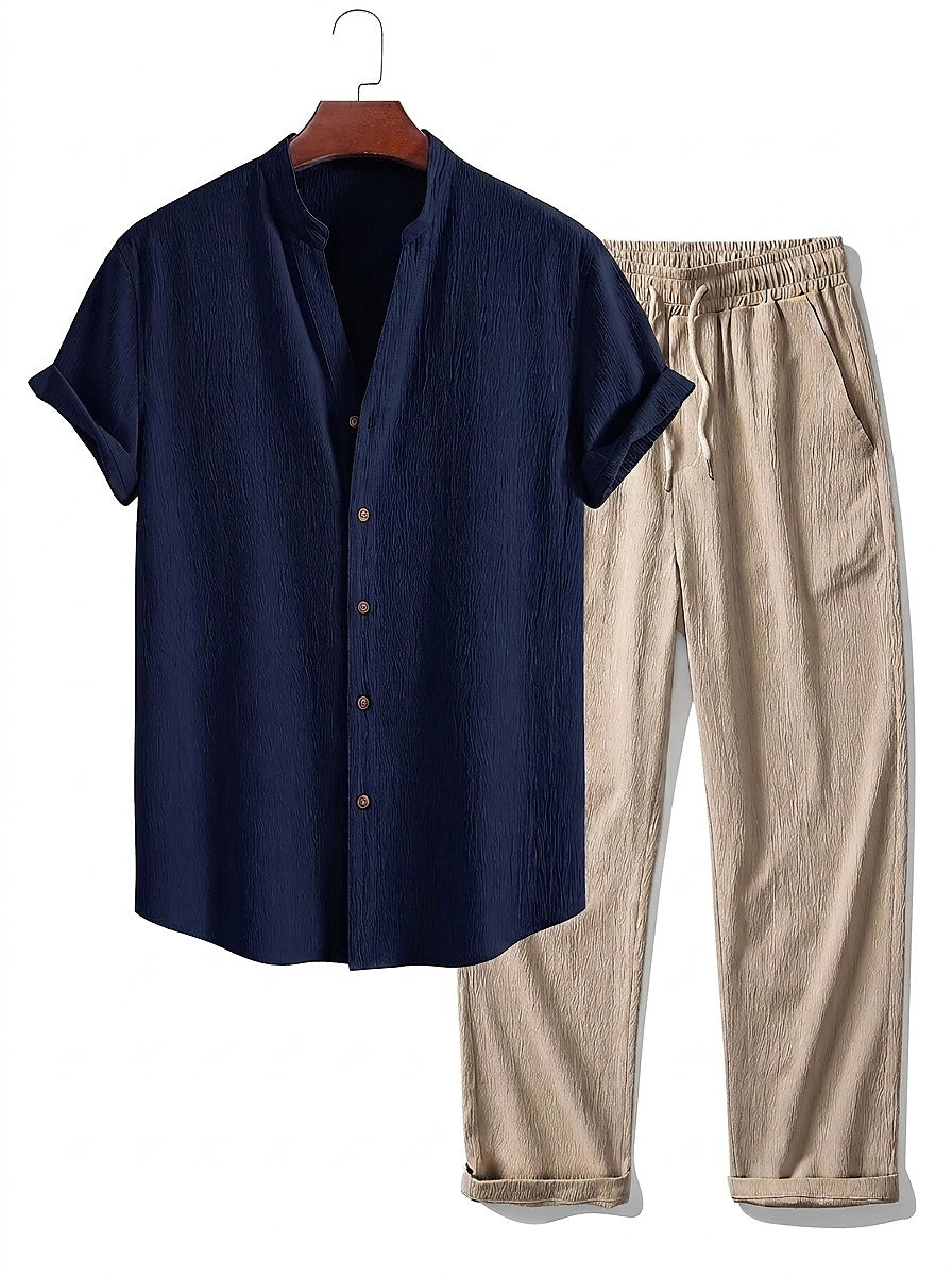 Set med kortärmad skjorta och byxor för män-Sets for Men-Fjallbarn