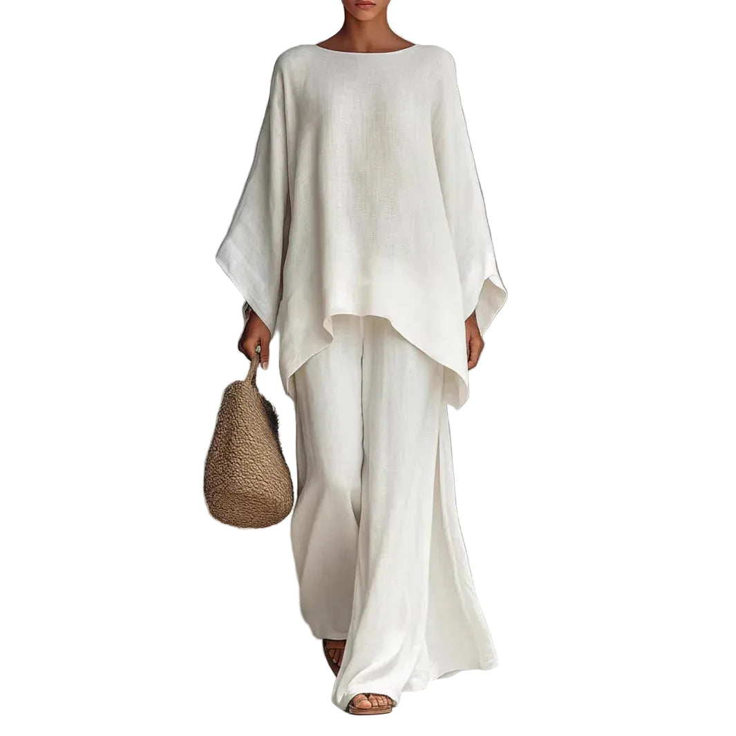 Set med långärmad tunika och vida byxor för dam-Sets for women-Fjallbarn