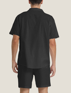 Set med texturerad vävd skjorta och shorts för herr-Men's Sets-Fjallbarn
