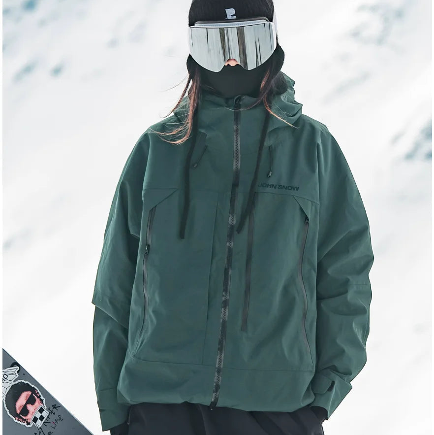 Skidjacka med huva och dragkedjefickor för dam-Jacket for women-Fjallbarn