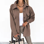 Skjortjacka med knappar fram för dam-Shirts for women-Fjallbarn