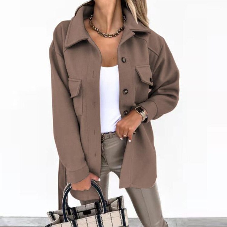 Skjortjacka med knappar fram för dam-Shirts for women-Fjallbarn