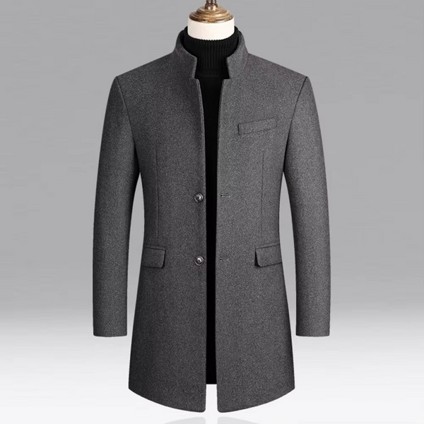 Slim fit-överrock med ståkrage för män-Coats for men-Fjallbarn