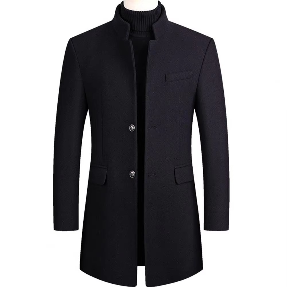 Slim fit-överrock med ståkrage för män-Coats for men-Fjallbarn