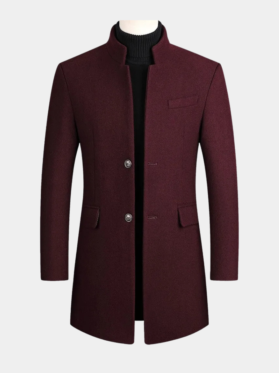 Slim fit-överrock med ståkrage för män-Coats for men-Fjallbarn