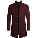 Slim fit-överrock med ståkrage för män-Coats for men-Fjallbarn