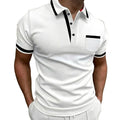 Slim fit pikétröja för män med kontrastdetaljer-T-Shirts & Polos for men-Fjallbarn