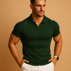 Slim fit-pikétröja med V-ringning för herr-T-Shirts & Polos for men-Fjallbarn