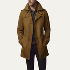 Slim fit trenchcoat för män med slagkrage-Coats for men-Fjallbarn