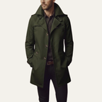 Slim fit trenchcoat för män med slagkrage-Coats for men-Fjallbarn