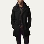 Slim fit trenchcoat för män med slagkrage-Coats for men-Fjallbarn