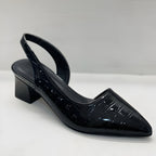 Slingback-klackskor med spetsig tå och blockklack för dam-Footwear for women-Fjallbarn