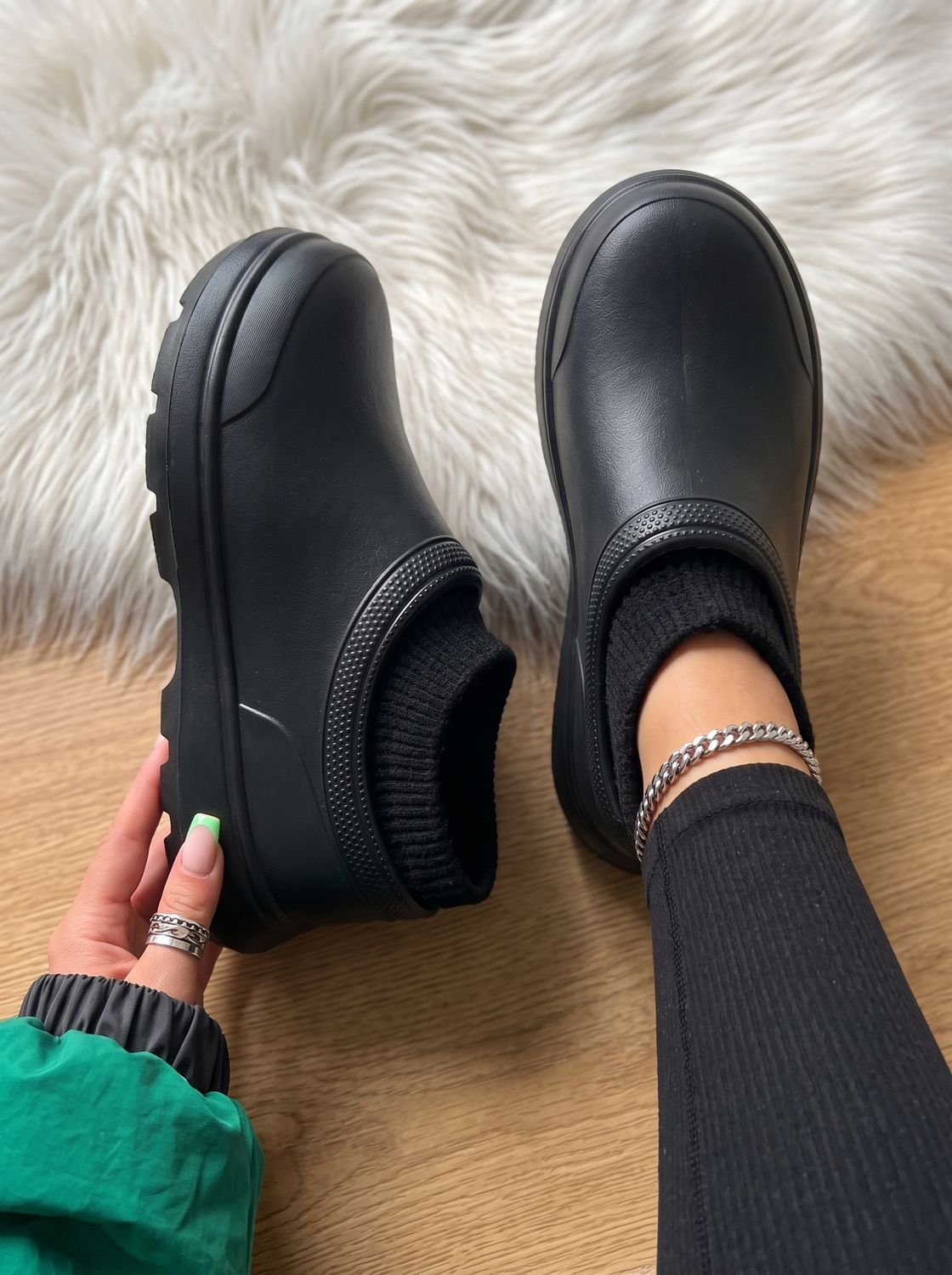 Slip-on sneakers i sock-modell för dam med platåsula-Footwear for women-Fjallbarn