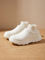 Slip-on sneakers i sock-modell för dam med platåsula-Footwear for women-Fjallbarn