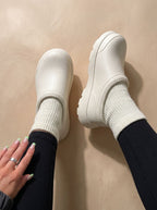Slip-on sneakers i sock-modell för dam med platåsula-Footwear for women-Fjallbarn
