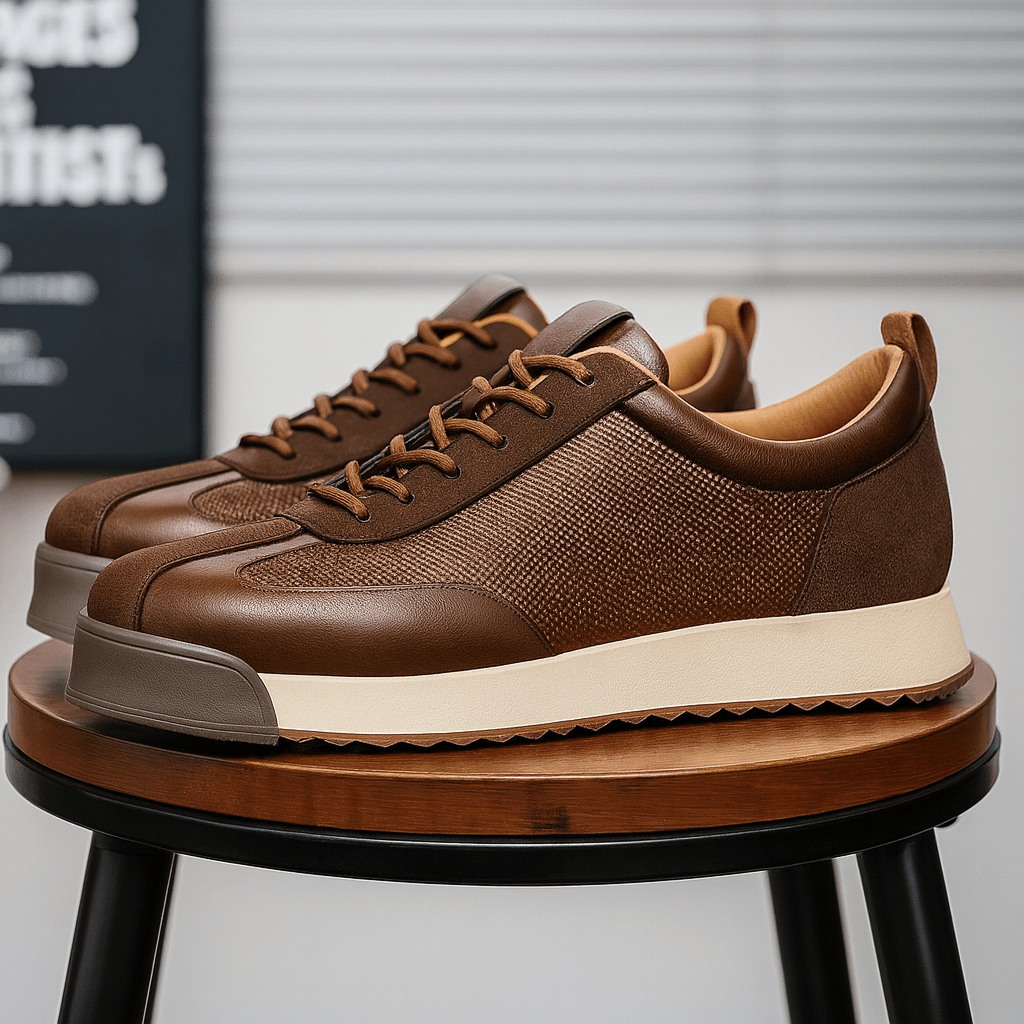 Sneakers med snörning och platåsula för herr-Footwear for men-Fjallbarn