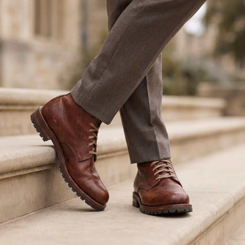 Snörkängor för herrar med grov sula-Footwear for men-Fjallbarn