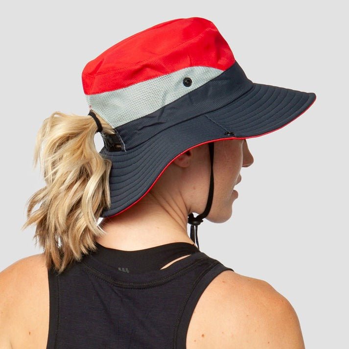Solhatt för damer med brett brätte och öppning för hästsvans-Accessories for Women-Fjallbarn