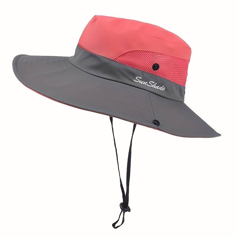Solhatt för damer med brett brätte och öppning för hästsvans-Accessories for Women-Fjallbarn