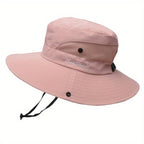 Solhatt för damer med brett brätte och öppning för hästsvans-Accessories for Women-Fjallbarn