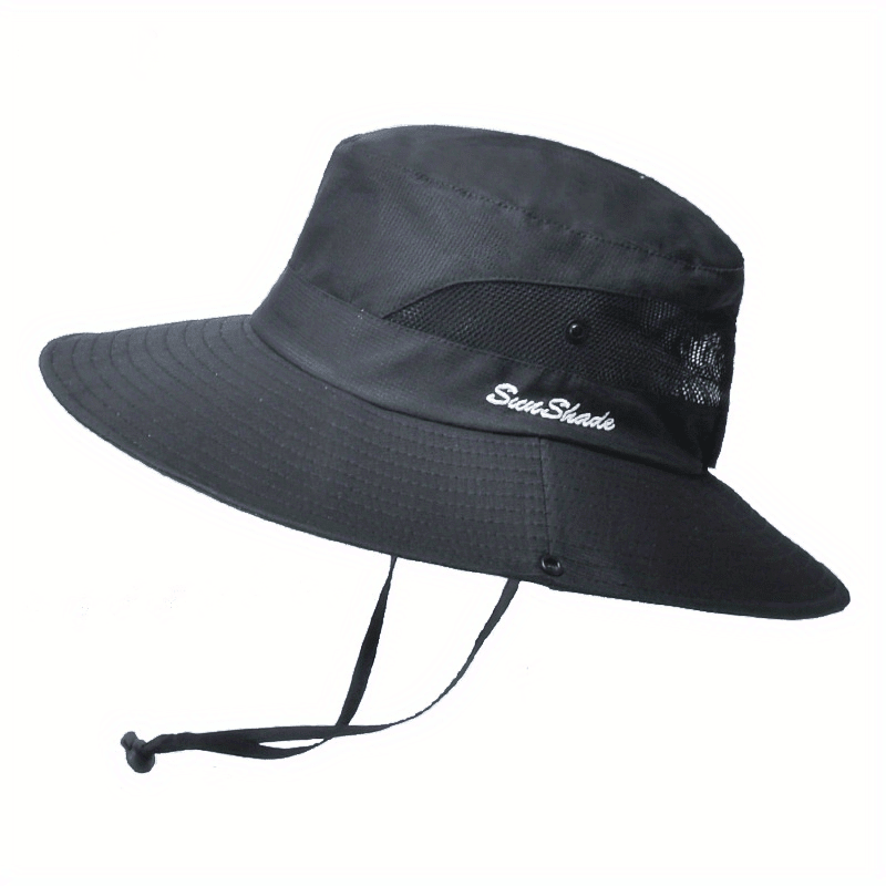 Solhatt för damer med brett brätte och öppning för hästsvans-Accessories for Women-Fjallbarn