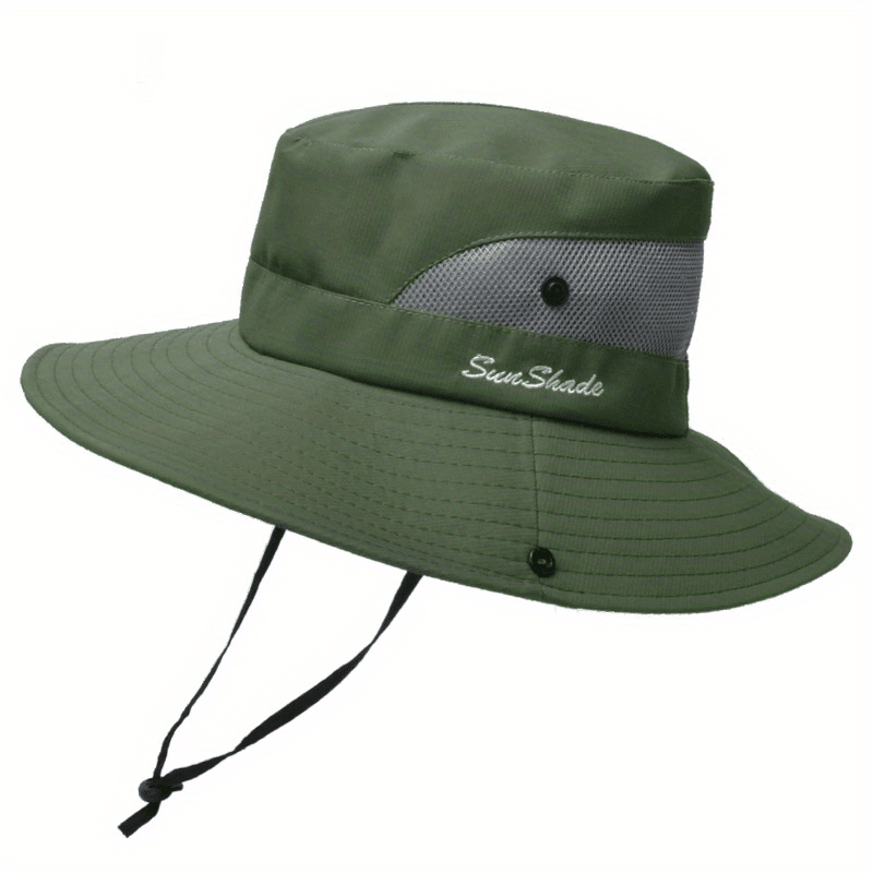 Solhatt för damer med brett brätte och öppning för hästsvans-Accessories for Women-Fjallbarn
