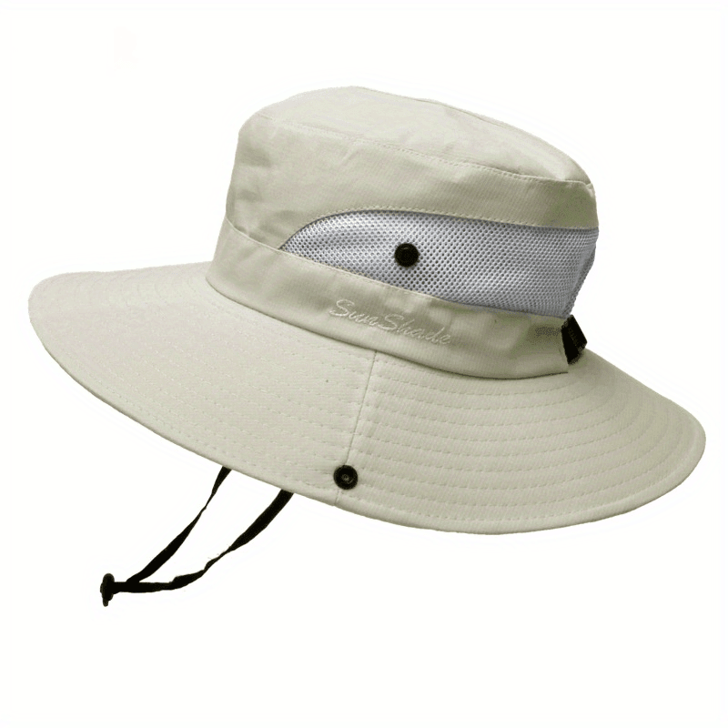 Solhatt för damer med brett brätte och öppning för hästsvans-Accessories for Women-Fjallbarn