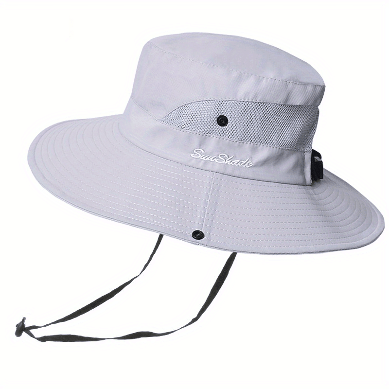 Solhatt för damer med brett brätte och öppning för hästsvans-Accessories for Women-Fjallbarn