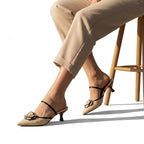 Spetsiga mules med låg klack för dam-Footwear for women-Fjallbarn