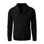 Stickad kofta med sjalkrage och knappar för herrar-Cardigan for men-Fjallbarn