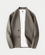 Stickad kofta med V-ringning och knappar för herrar-Cardigan for men-Fjallbarn