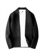 Stickad kofta med V-ringning och knappar för herrar-Cardigan for men-Fjallbarn