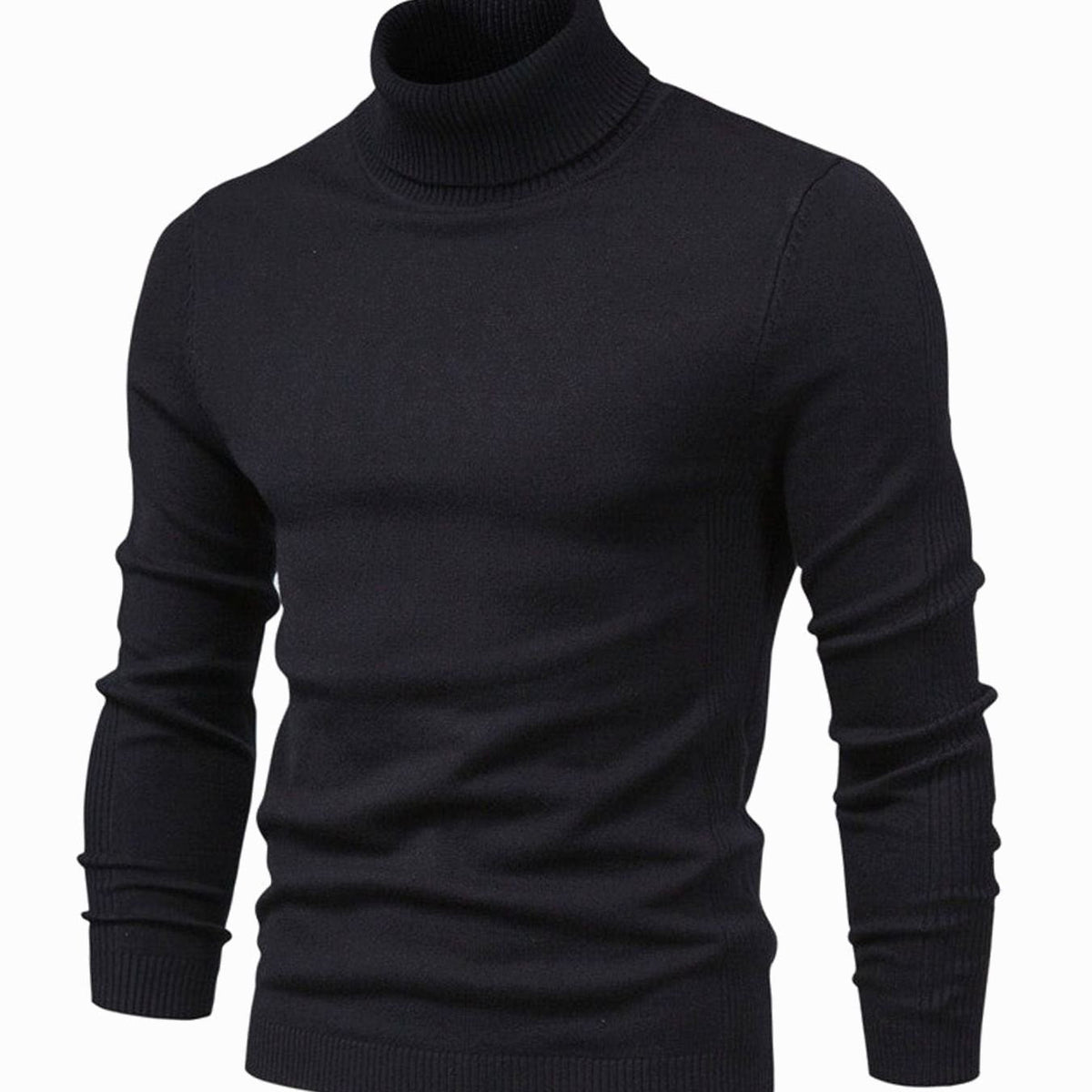 Stickad polotröja med lång ärm för herrar-Sweaters for men-Fjallbarn