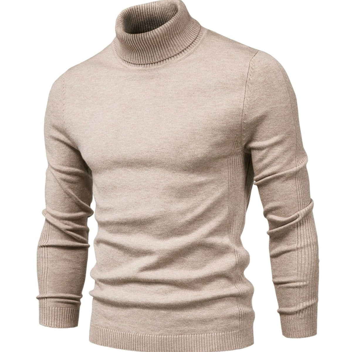 Stickad polotröja med lång ärm för herrar-Sweaters for men-Fjallbarn