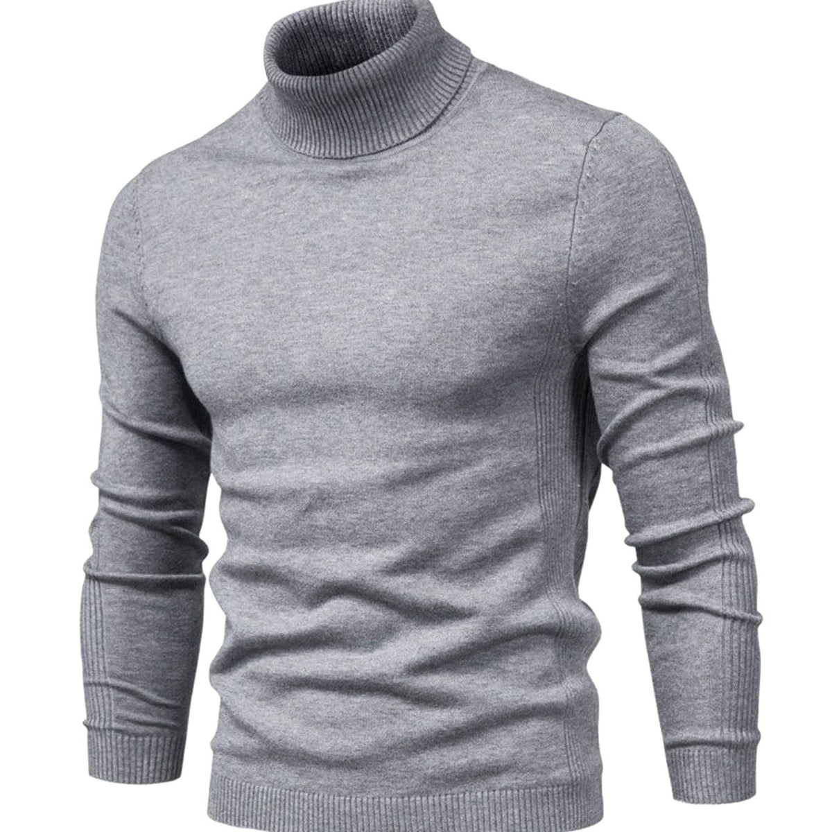Stickad polotröja med lång ärm för herrar-Sweaters for men-Fjallbarn