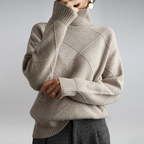 Stickad tröja med diamantmönster för dam-Sweaters for Women-Fjallbarn