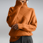Stickad tröja med diamantmönster för dam-Sweaters for Women-Fjallbarn