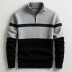 Stickad tröja med dragkedja och färgblock för herrar-Sweaters for men-Fjallbarn
