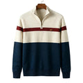 Stickad tröja med dragkedja och färgblock för herrar-Sweaters for men-Fjallbarn