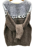Stickad tröja med får-jacquard för dam-Sweaters for Women-Fjallbarn