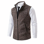 Stickad väst med dragkedja för herrar-Vest for men-Fjallbarn