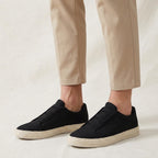 Stickade slip-on-sneakers för män med jutekant-Footwear for men-Fjallbarn