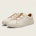 Stickade slip-on-sneakers för män med jutekant-Footwear for men-Fjallbarn