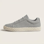 Stickade slip-on-sneakers för män med jutekant-Footwear for men-Fjallbarn