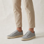 Stickade slip-on-sneakers för män med jutekant-Footwear for men-Fjallbarn